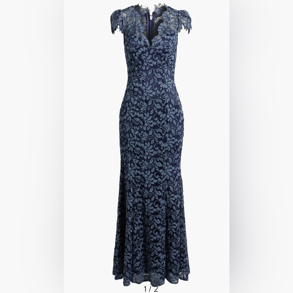 Eliza J EUC Illusion Cap Sleeve Gown Sz 10